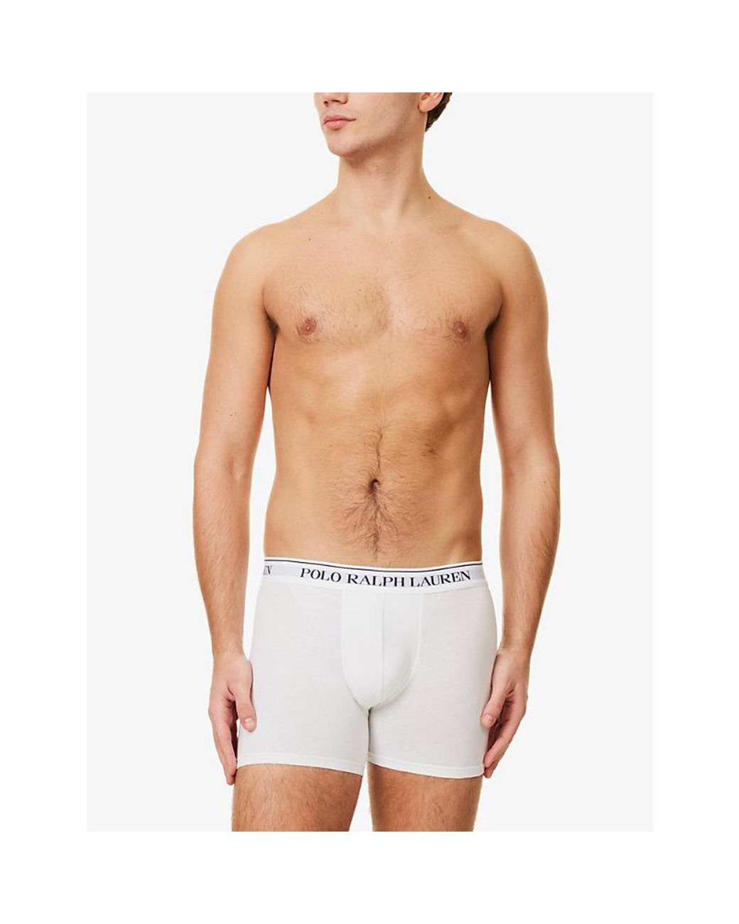 Polo Ralph Lauren Blue Branded-Waistband Pack Of Three Stretch-Cotton Briefs for men