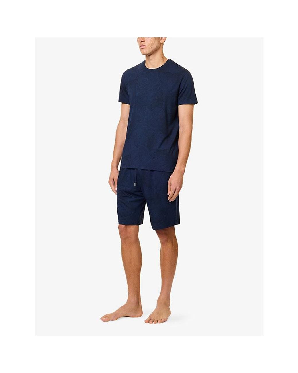 Derek Rose Blue Basel Modal-Jersey Shorts for men