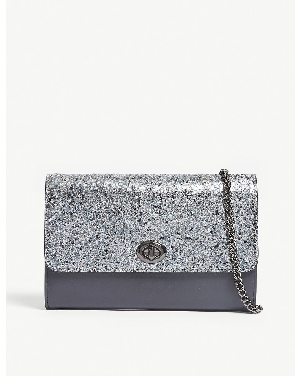 COACH Glitter Clutch Bag in Metallic Lyst