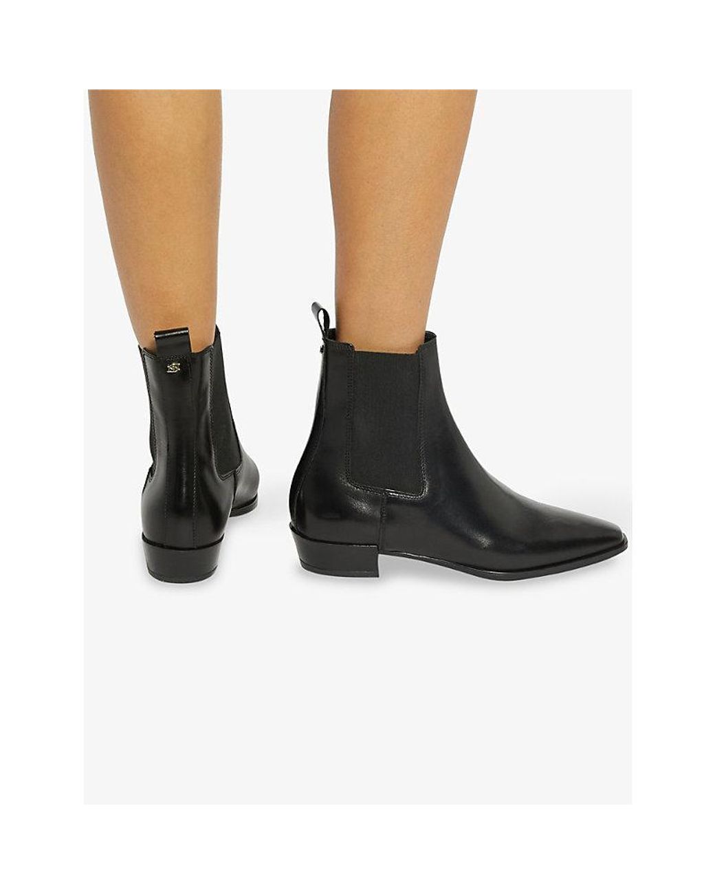 Dune Black Parkas Leather Ankle Boots