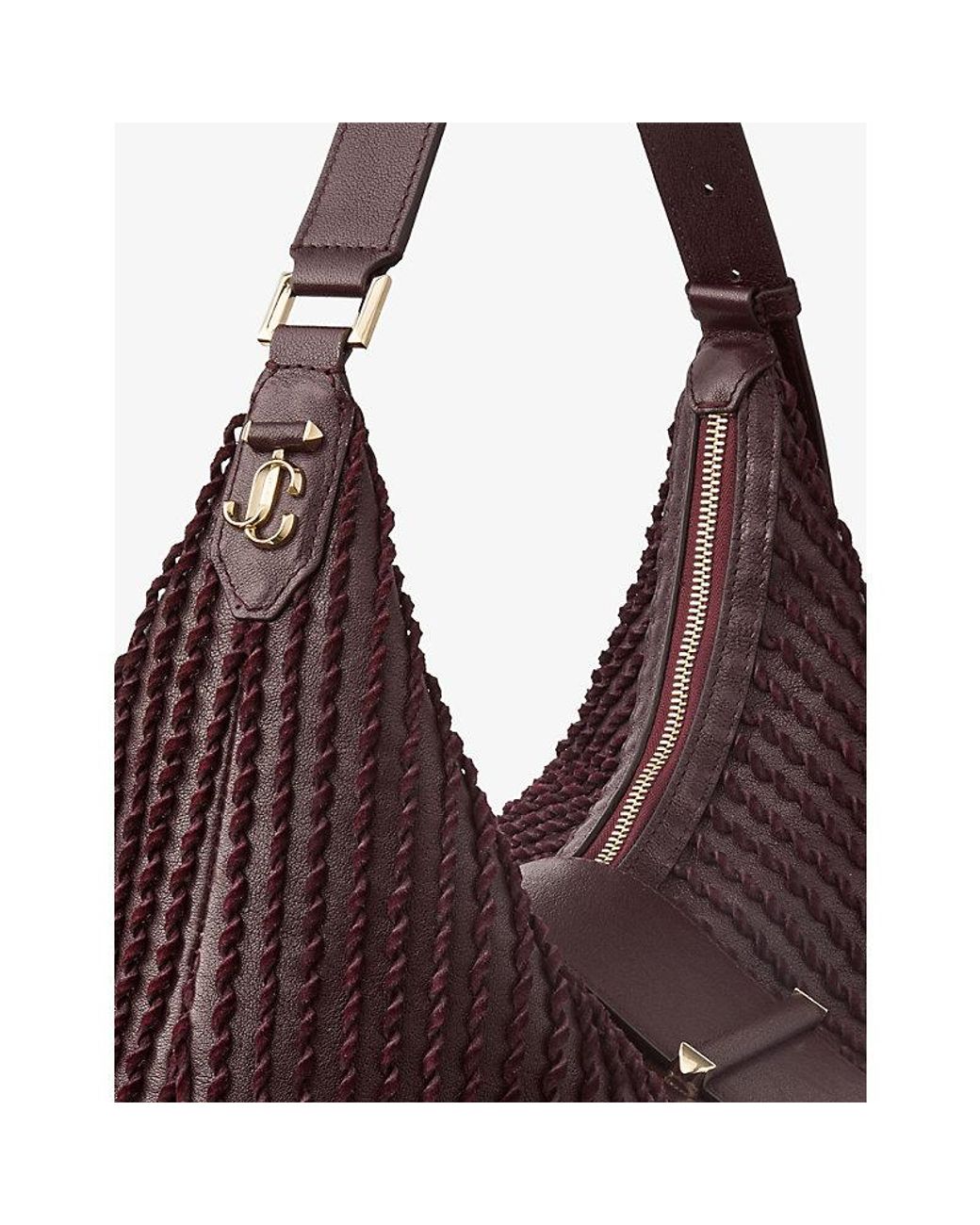 Jimmy Choo Brown Bar Hobo Biker Leather Shoulder Bag