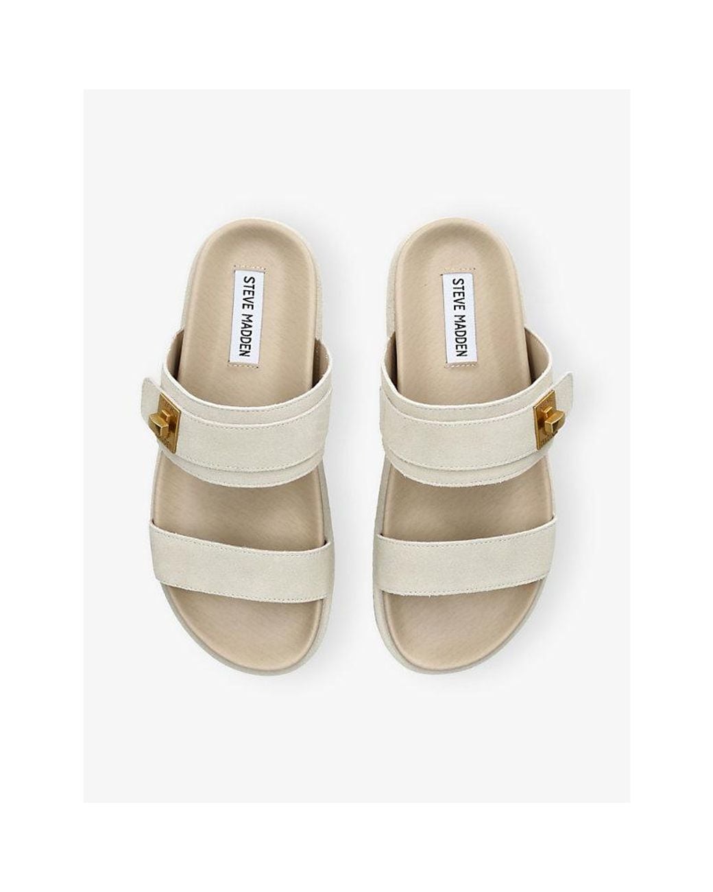 Steve Madden White Take Two Suede Sandals