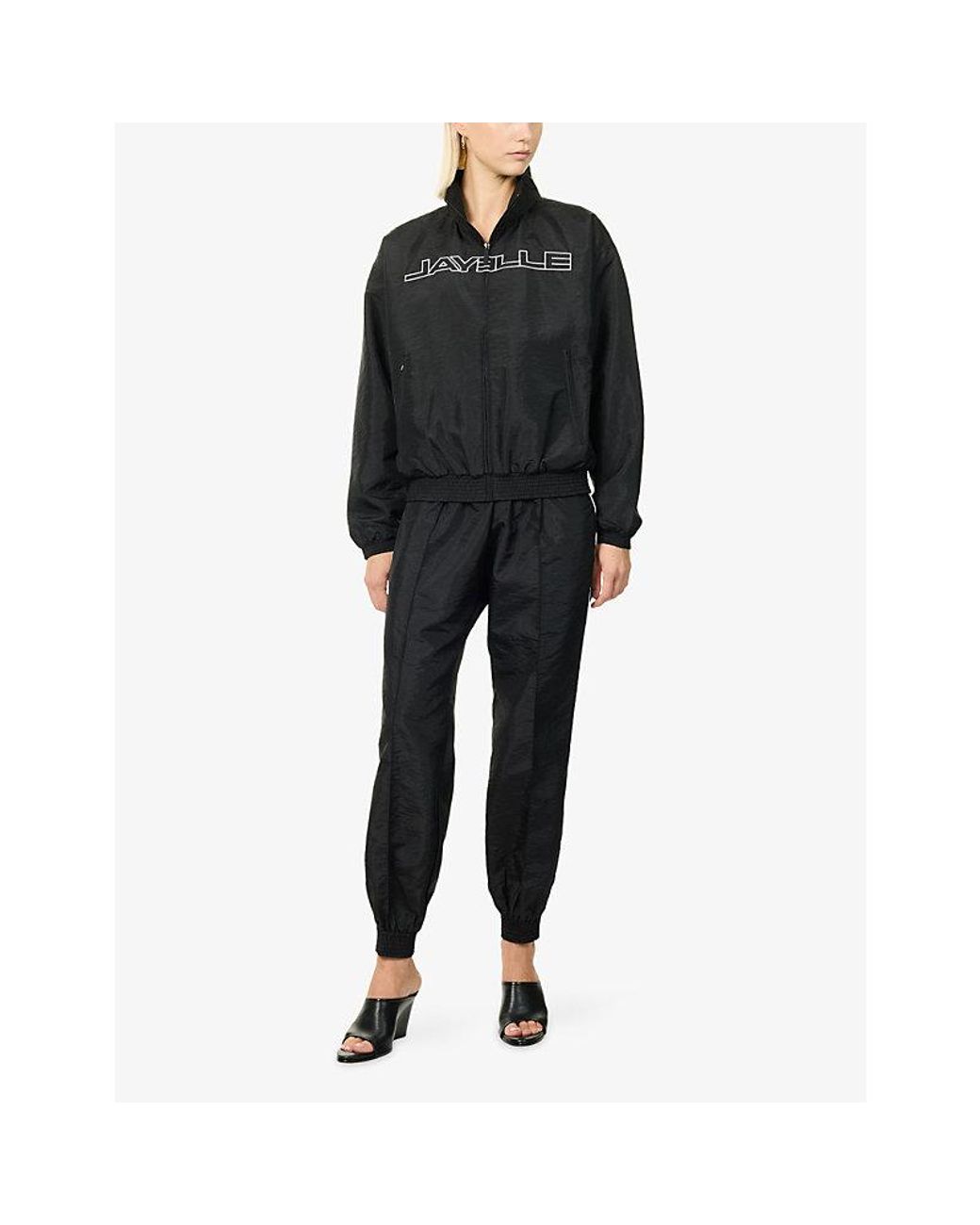 Jay3Lle Black Brand-Embroidered Soft-Shell Jacket