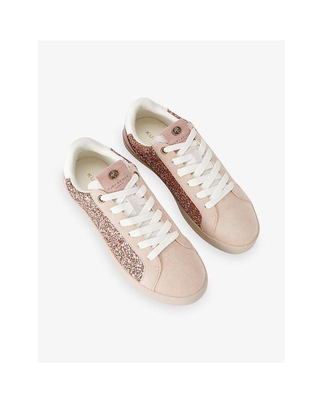 Kurt Geiger Pink Britton Faux-Leather Trainers