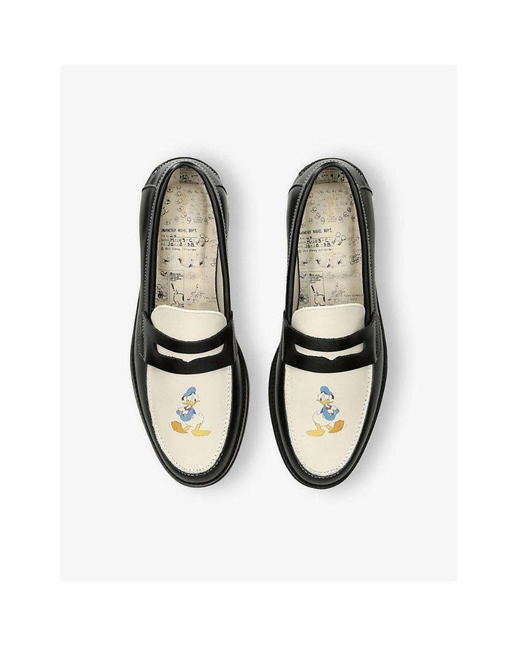Duke & Dexter Black Disney Donald Duck Leather Loafers for men