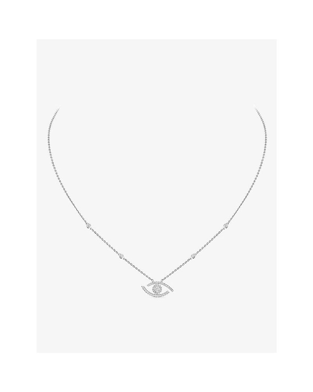 Messika Metallic Lucky Eye Diamond Pavé Pendant Necklace