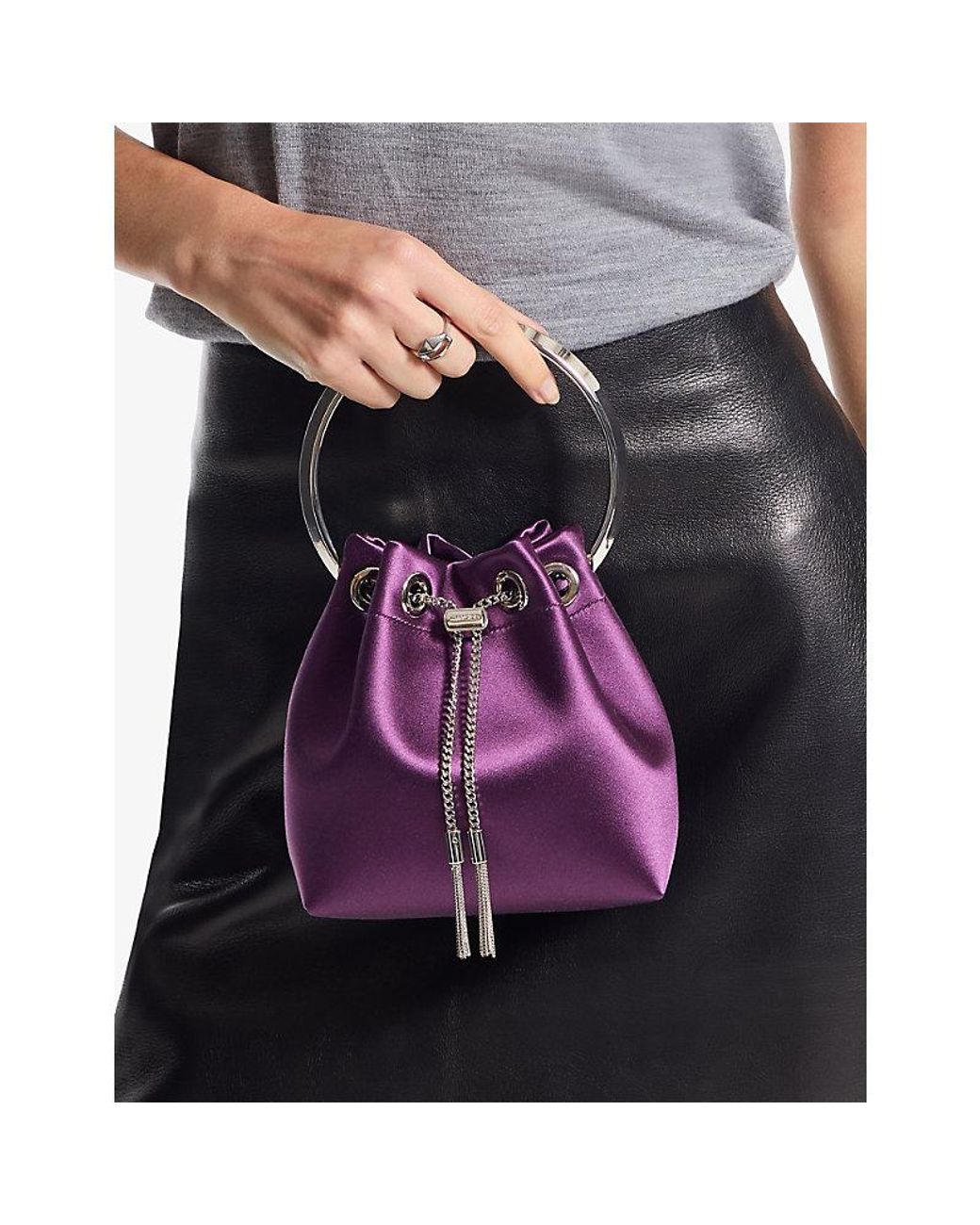 Jimmy Choo Purple Bon Bon Satin Handbag