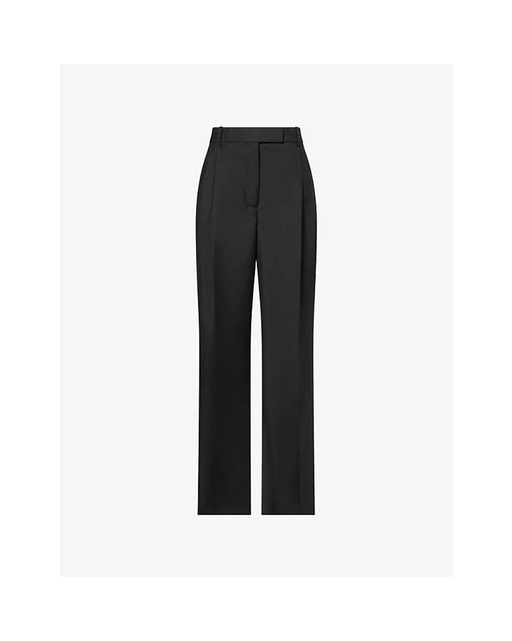 RÓHE Frames Black Mid-Rise Tailored Wool-Blend Trousers