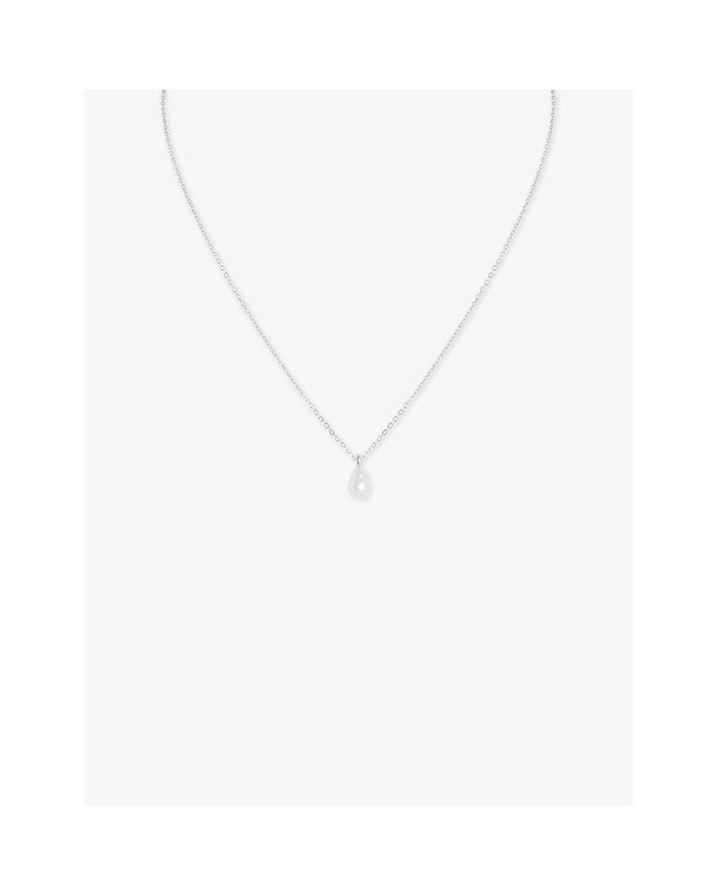 Astrid & Miyu White Cultured Pearl-Plated Sterling Pendant Necklace