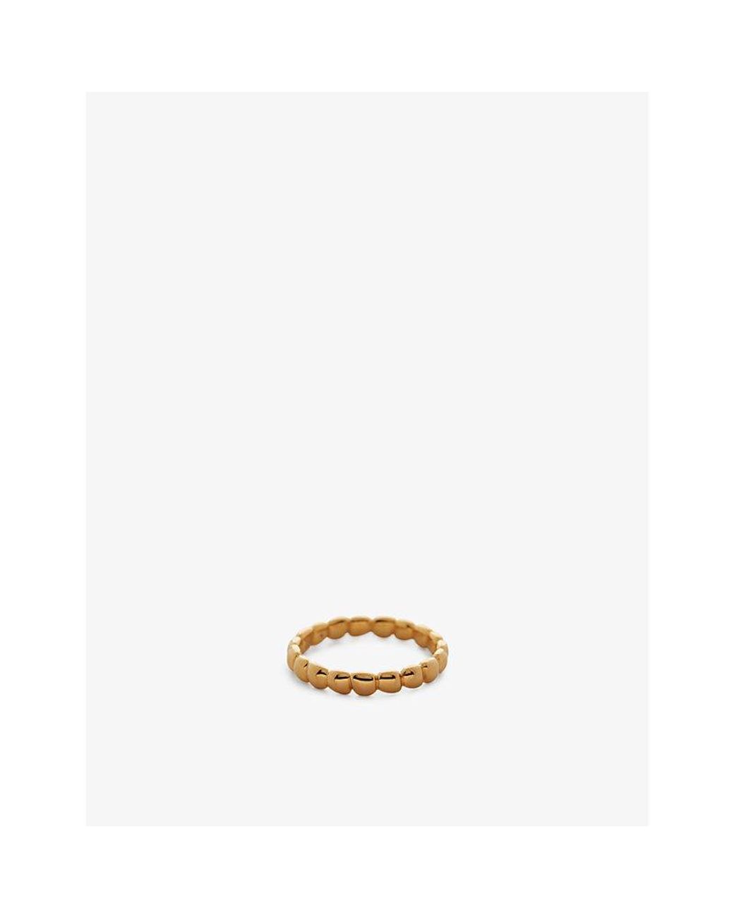 Monica Vinader White Nura Teardrop 18Ct-Plated Vermeil Sterling- Eternity Ring