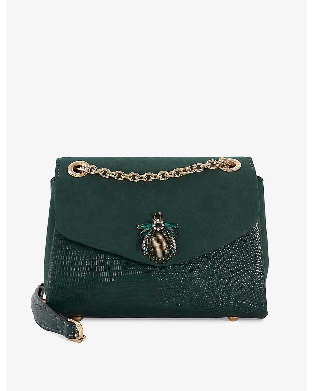 Dune Dusk Bug embellished Woven Clutch Bag in Green Lyst