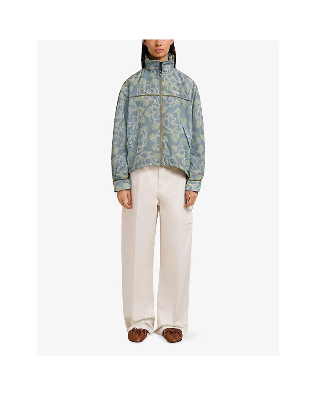 Marni Blue Banjo Print Nylon Windbreaker Jacket