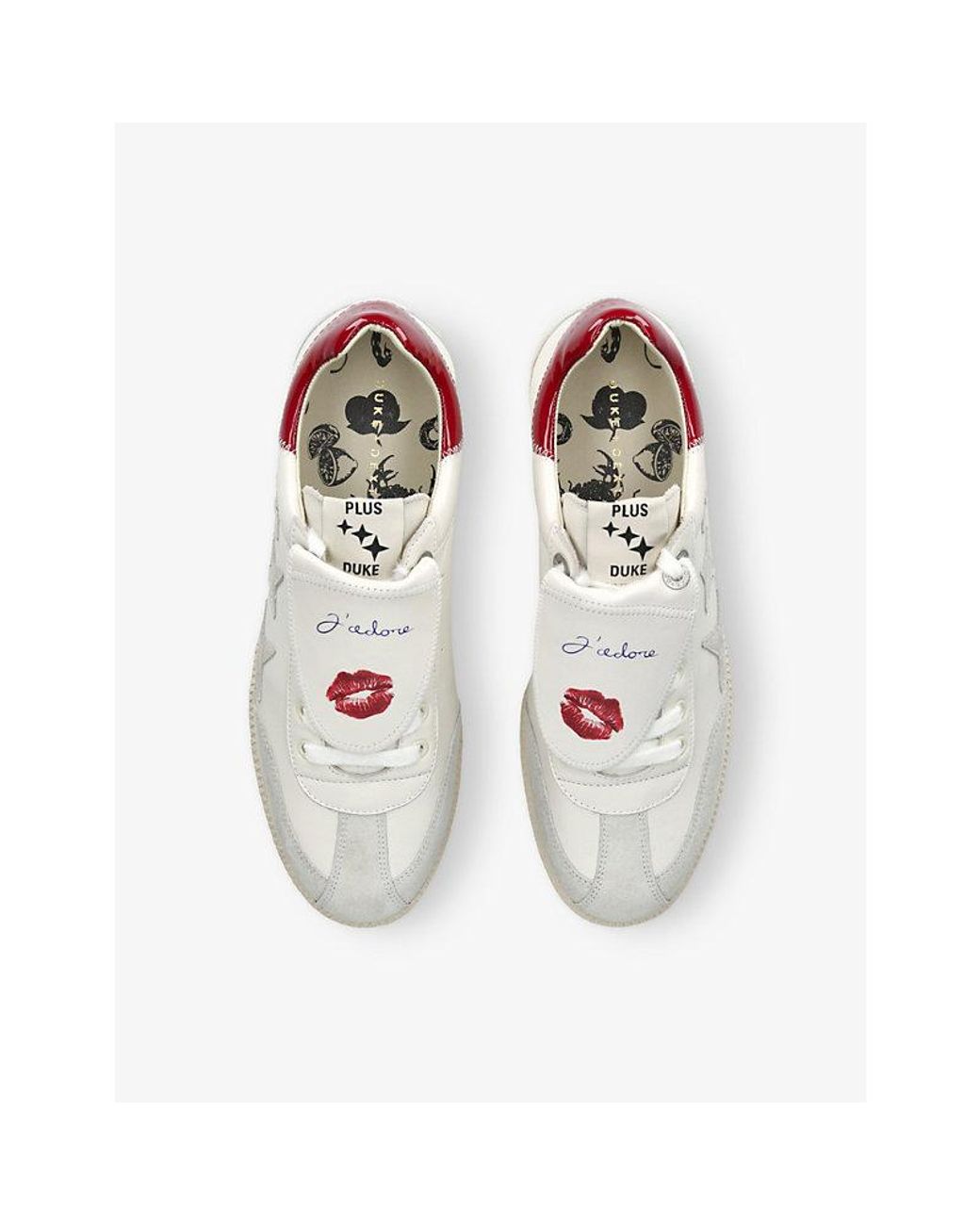 Duke & Dexter White Plus Duke Kiss Leather Trainers for men