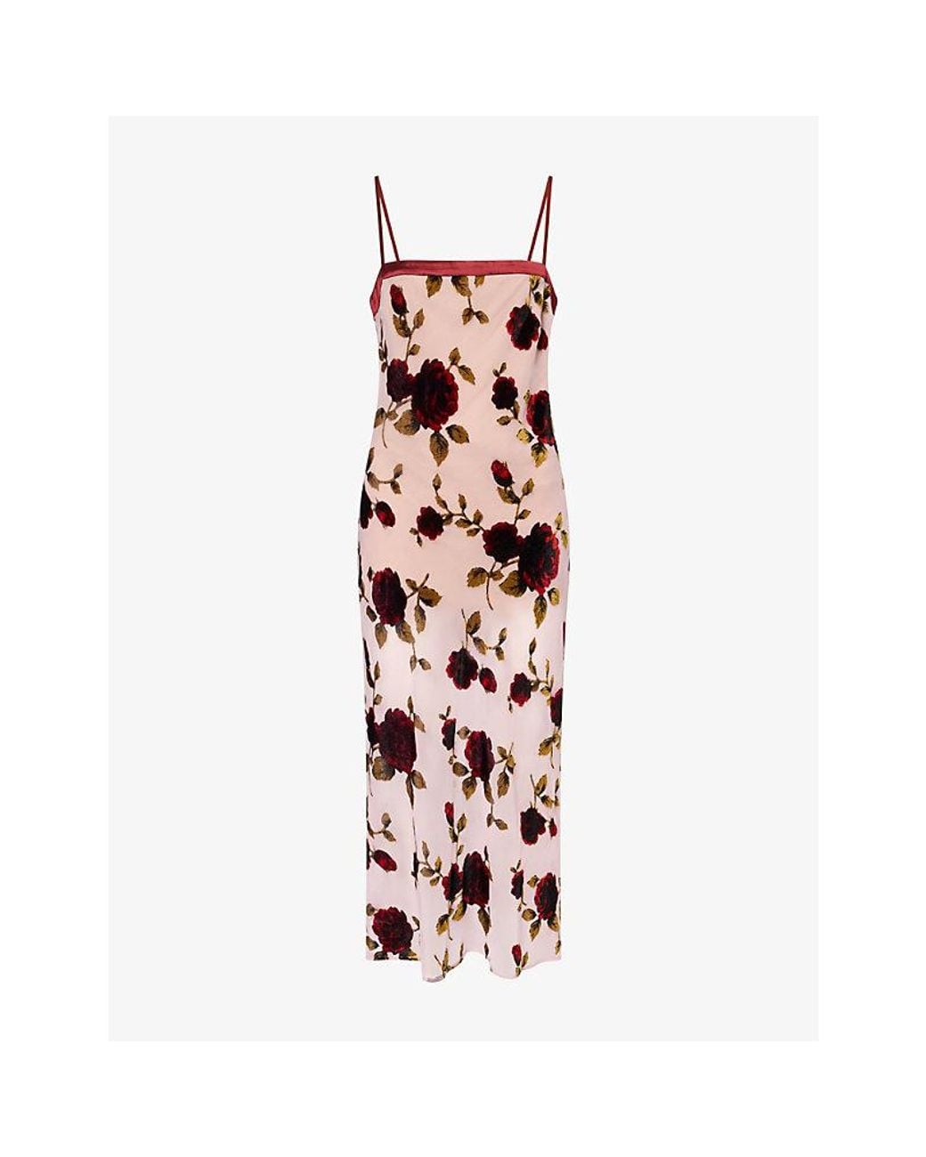 Reformation Pink Zahara Floral Woven Midi Dress