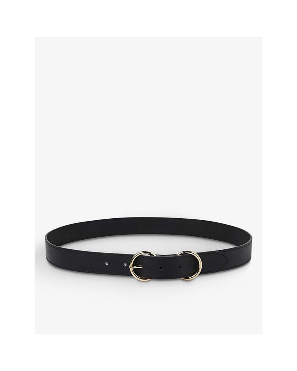 Whistles Black Double-Ring Leather Belt