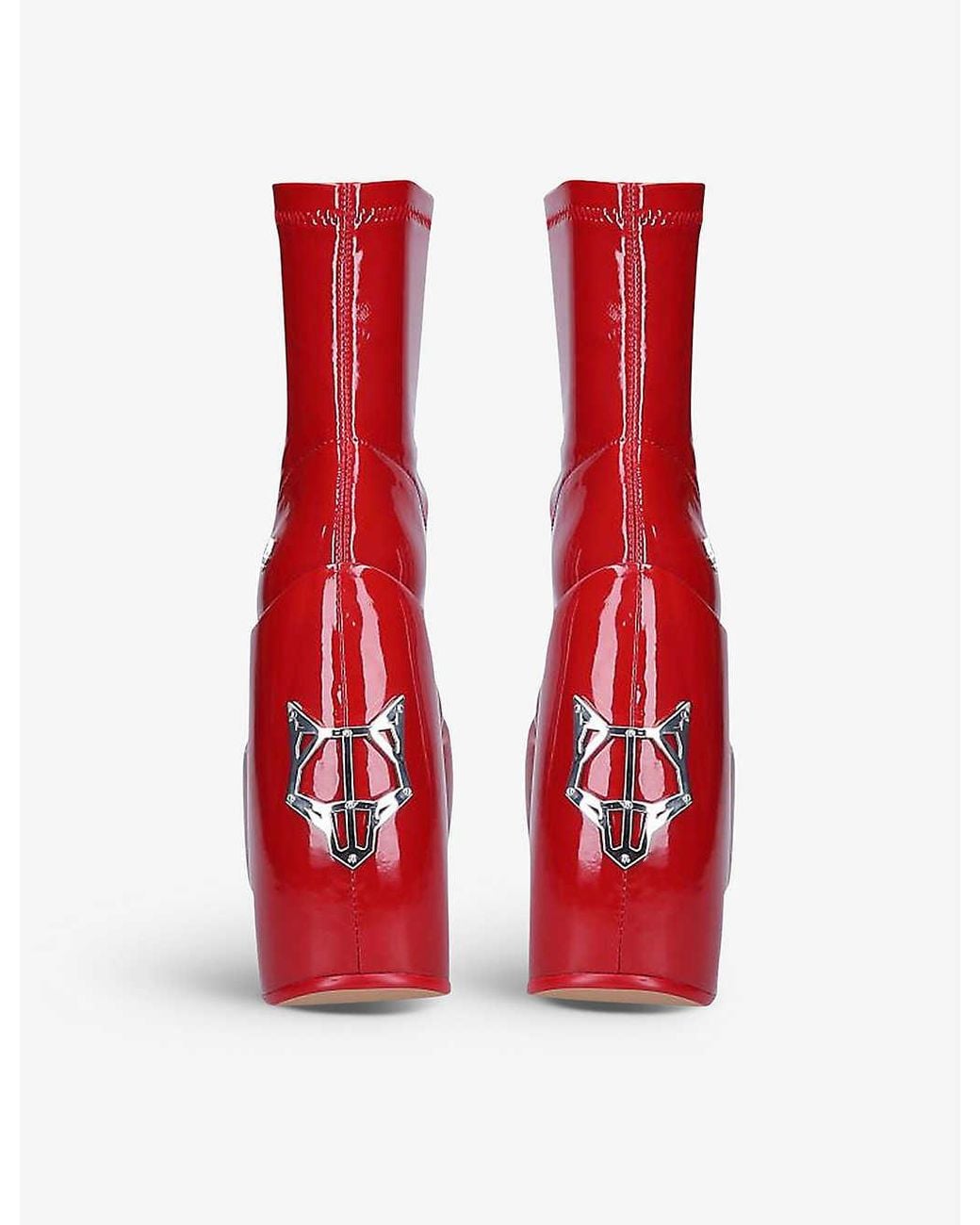 NAKEDWOLFE MAYHEM プラットフォームブーツ Naked Wolfe Mayhem Faux-leather Platform Ankle Boots in Red | Lyst