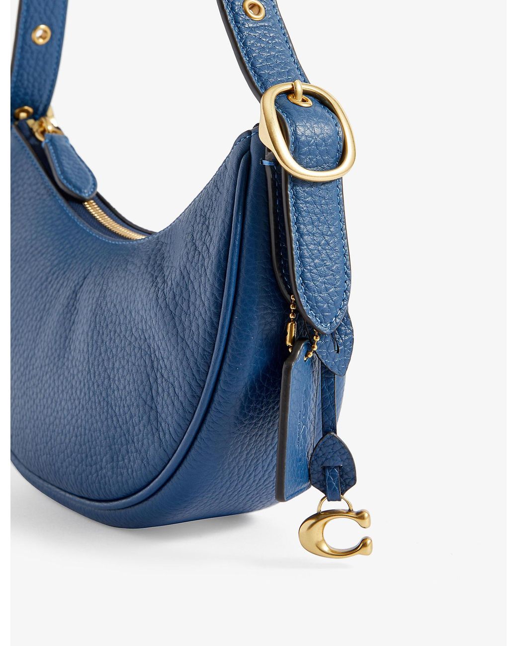 COACH Luna Leather Shoulder Bag in Blue