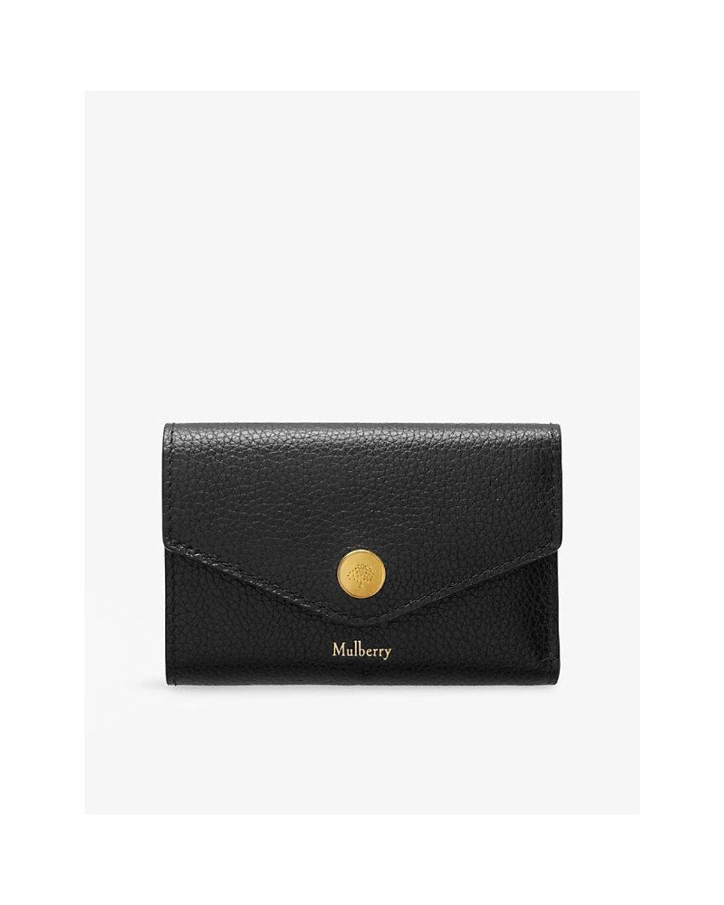 Mulberry Black Folded Multi-Card Grained-Leather Wallet