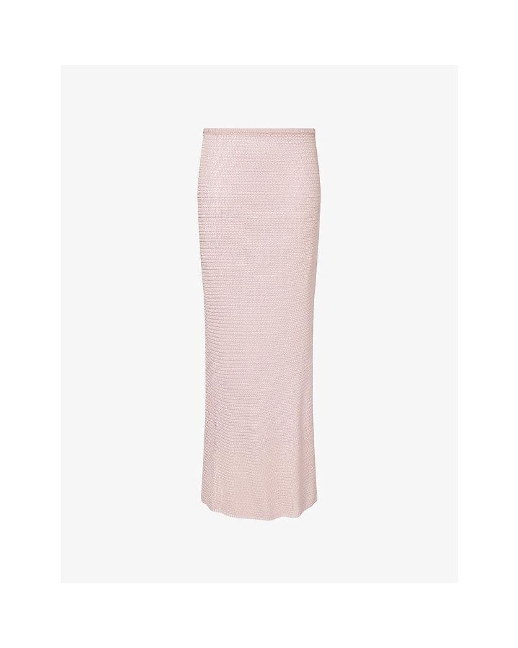 Cheap Monday Pink Fontelina Mid-Waist Open-Knit Maxi Skirt