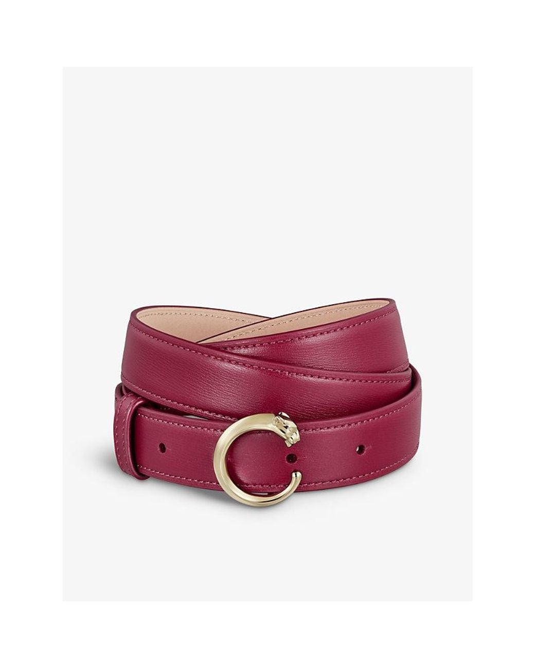 Cartier Pink Panthère De Large Buckled Leather Belt