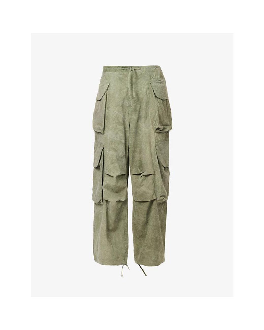 Entire studios Gocar Wide-leg High-rise Cotton-blend Cargo Trouser