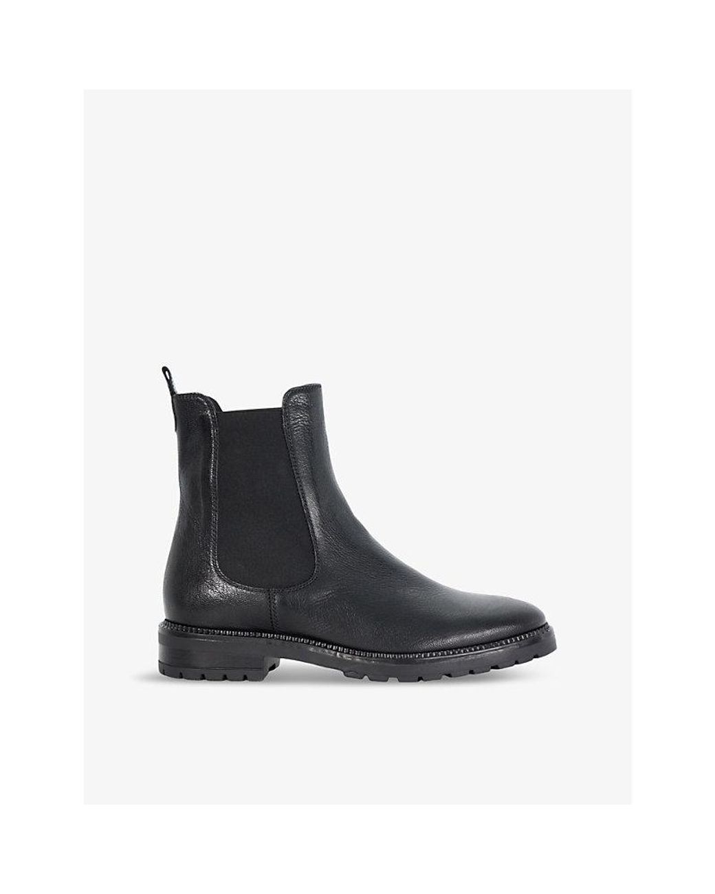 Dune Black Poema Cleated-Sole Leather Chelsea Boots