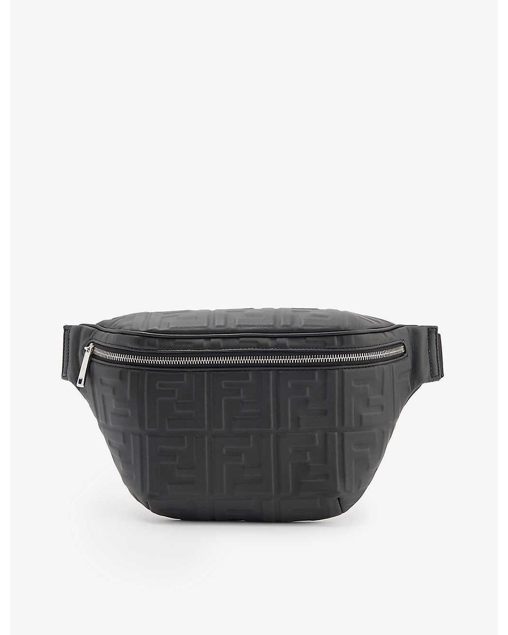 Fendi Monogram embossed Leather Belt Bag in Gray for Men Lyst