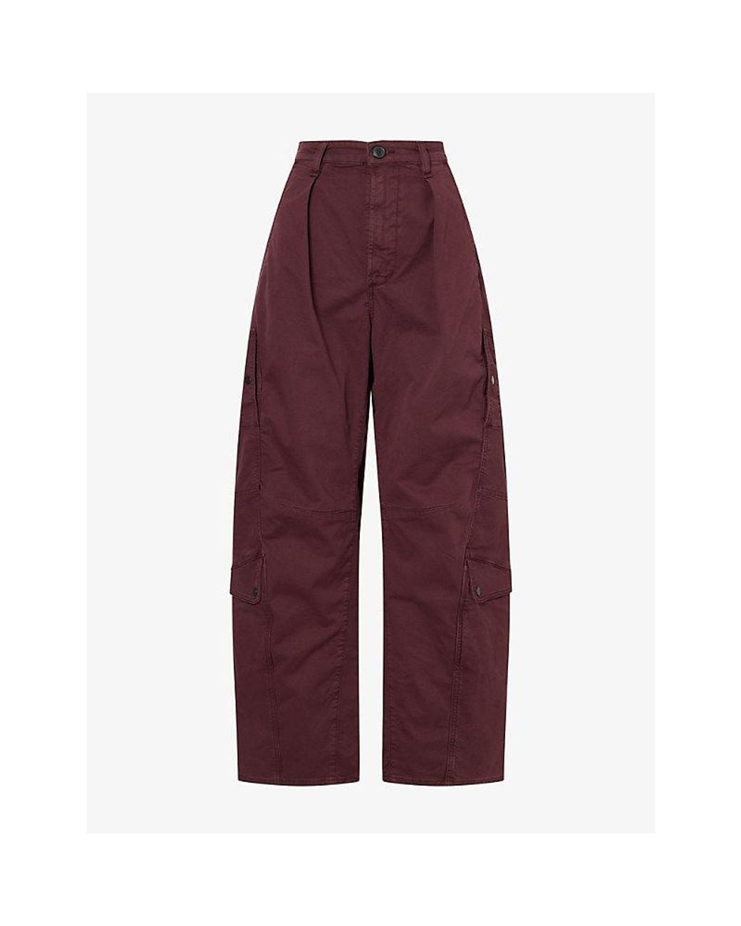 Citizens of Humanity Red Flight Barrel-Leg Canvas Trousers