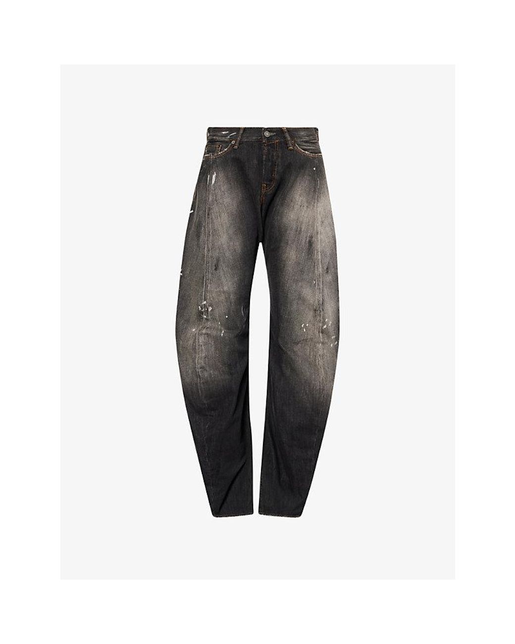 Acne Gray Trafalgar Barrel-Leg Denim Jeans
