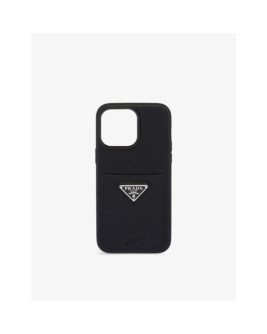 Prada Saffiano Leather Iphone 14 Plus Case in Black | Lyst Prada Saffiano Leather Iphone 14 Plus Case in Black | Lyst
