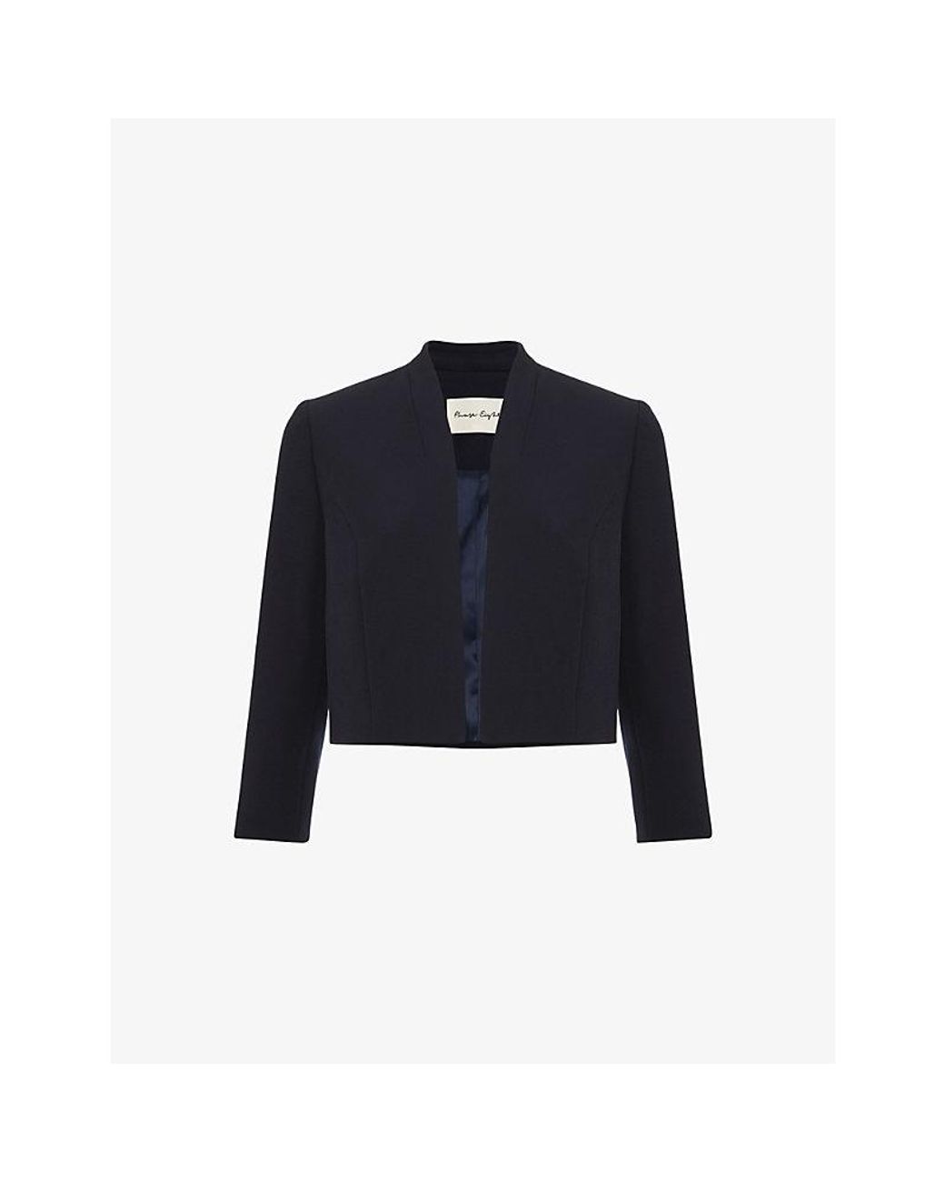 Phase Eight Blue Catherine Cropped Stretch-Woven Jacket