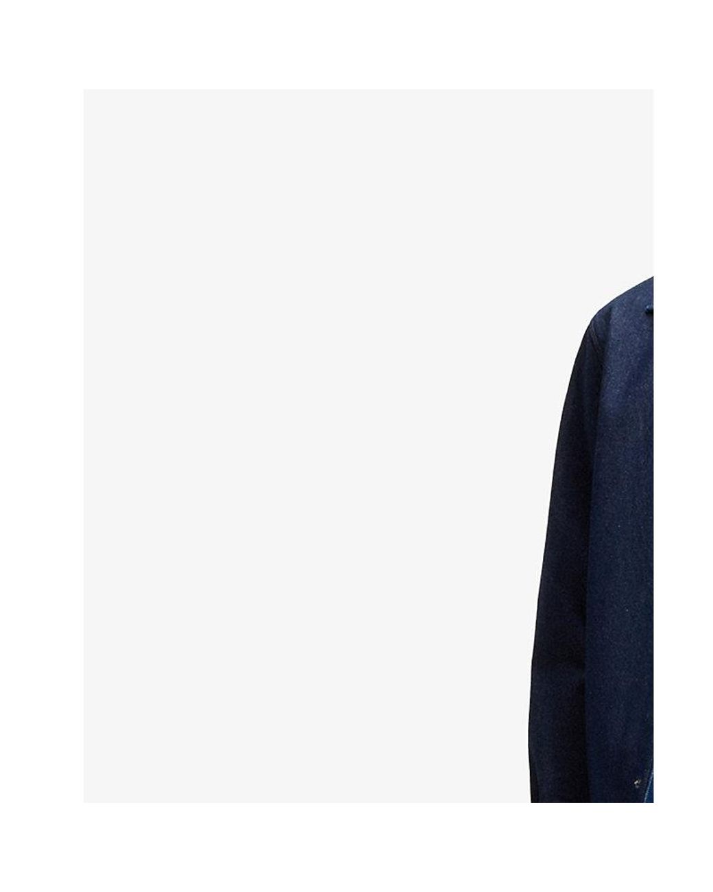 HUGO Blue Patch-Pocket Long-Sleeve Denim Shirt for men