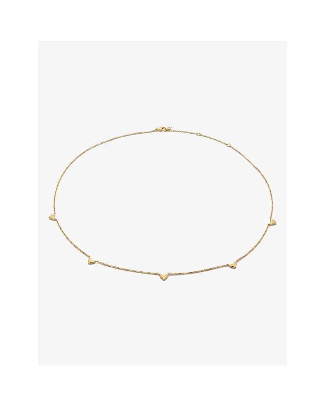 Monica Vinader White Heart Station 18Ct-Plated Vermeil Sterling- Necklace