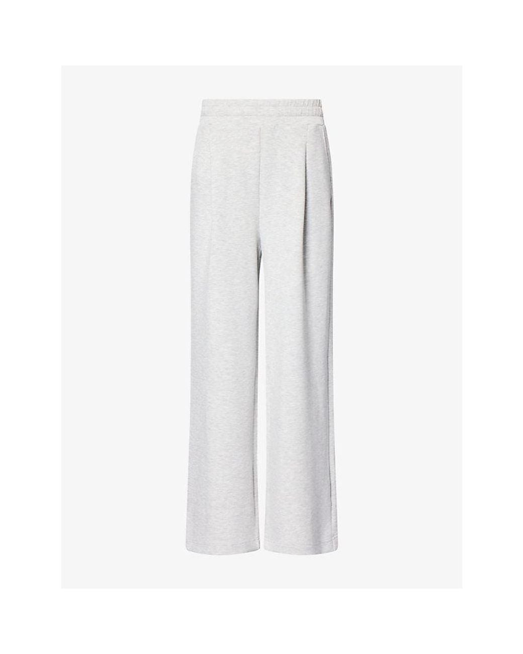 Varley White The Extra Wide-Leg Jersey Trousers