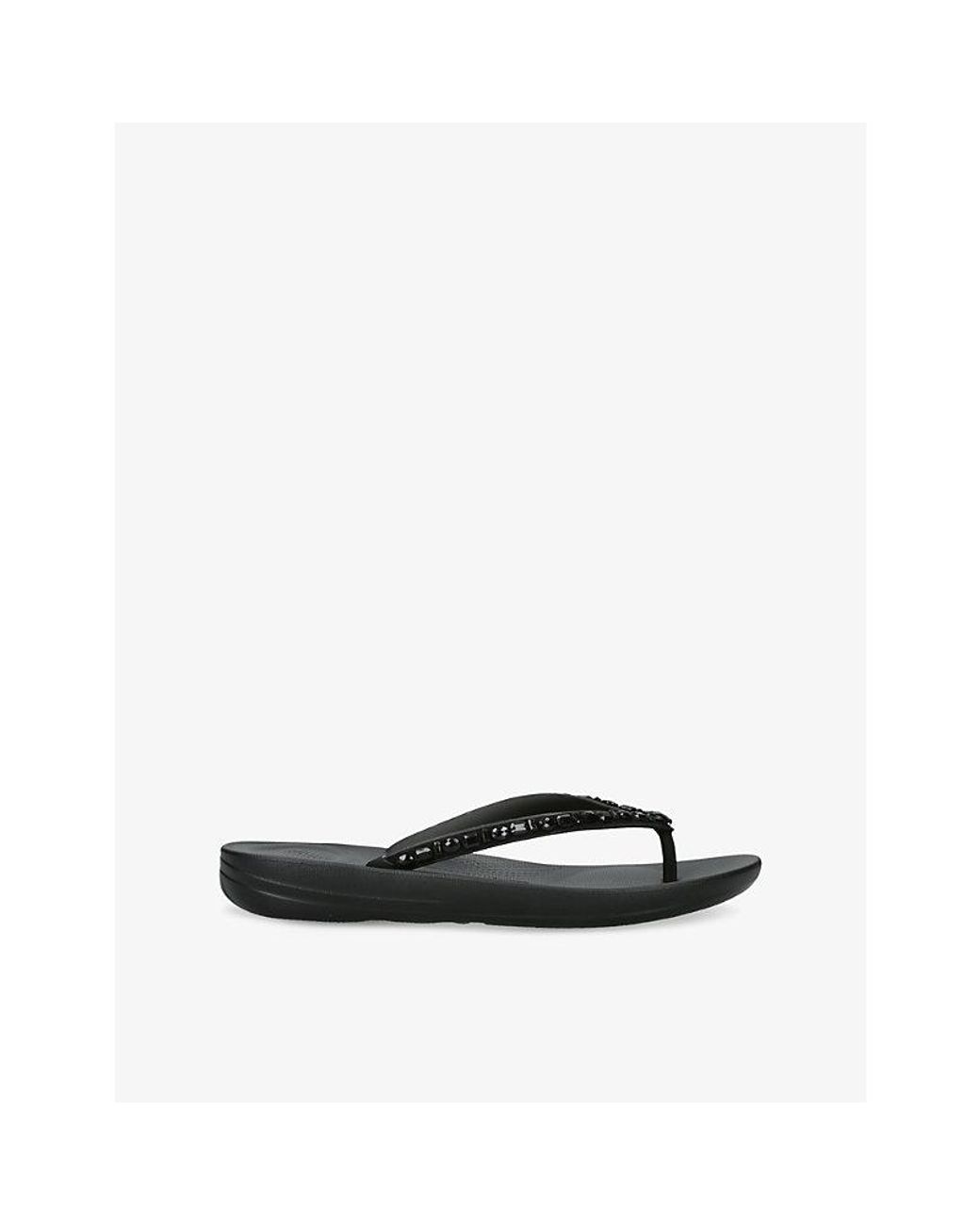 Fitflop Black Iqushion Leather Sandals