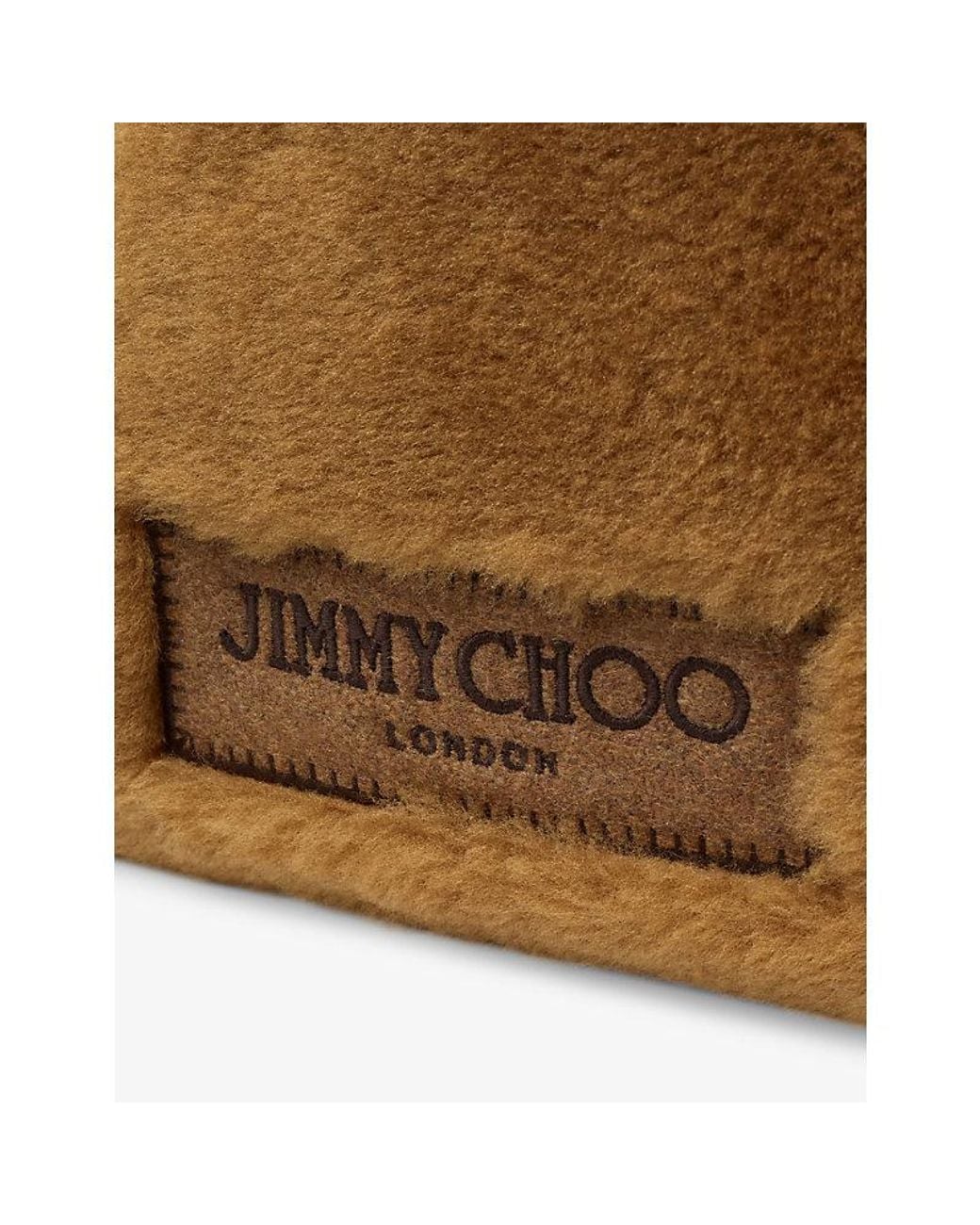 Jimmy Choo Brown Drawstring Faux-Shearling Tote Bag