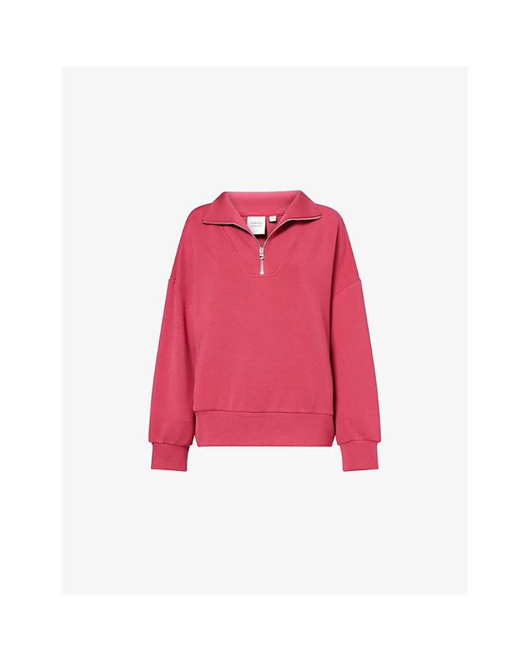 Varley Pink Hawley Half-Zip Stretch-Woven Sweatshirt