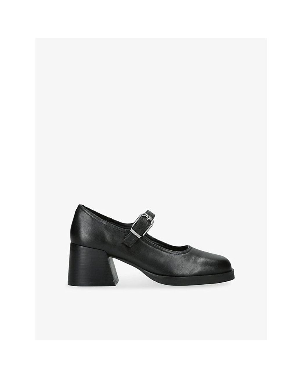 Steve Madden Black Lisbon Leather Mary-Jane Courts