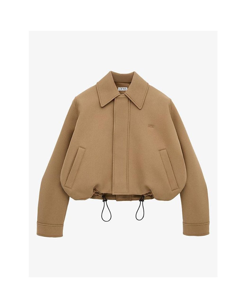 Loewe Natural Drawstring-Hem Relaxed-Fit Cotton-Blend Jacket