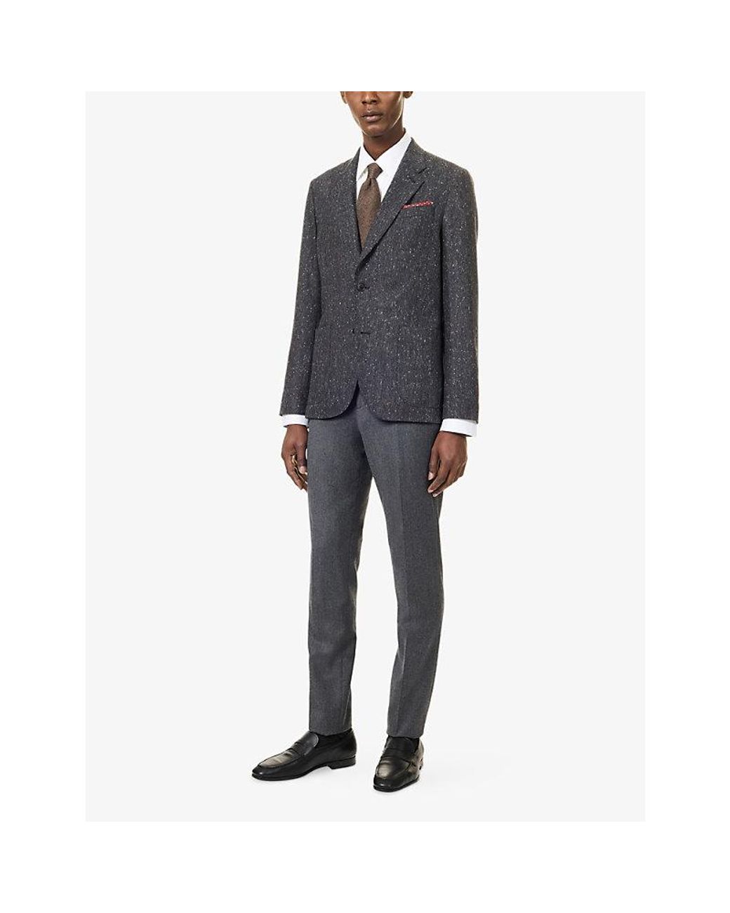 Paul Smith Gray Donegal Single-Breasted Wool Blazer for men