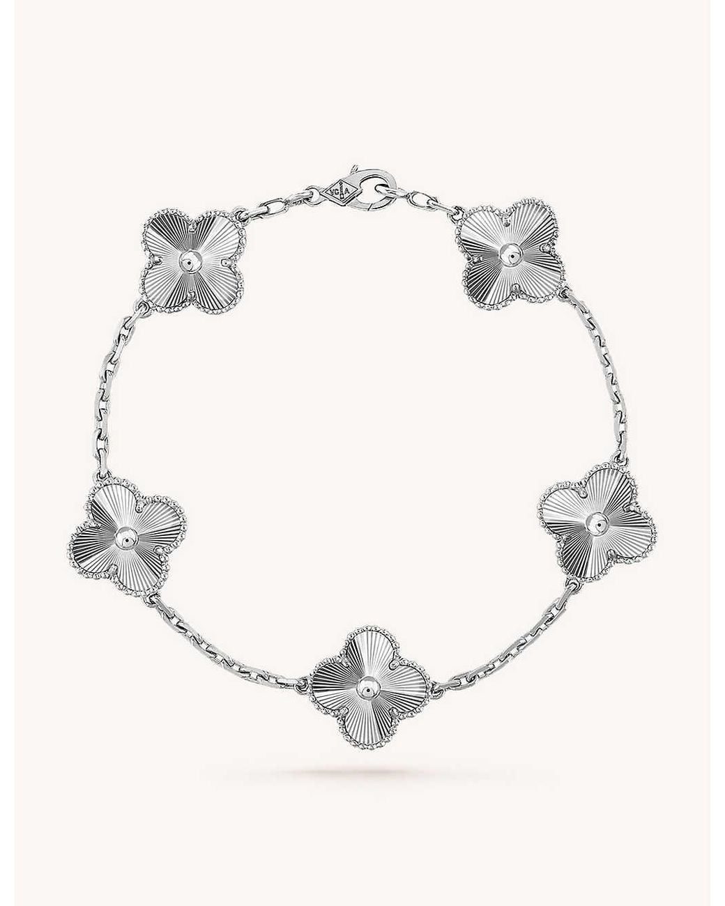 Van Cleef & Arpels Vintage Alhambra 18ct Whitegold 5 Motifs Bracelet