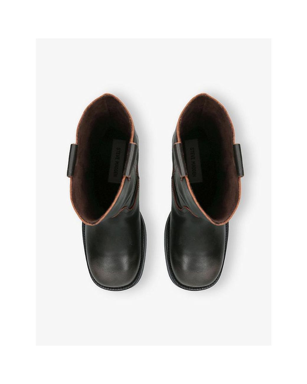 Steve Madden Black Benedict Leather Heeled Boots