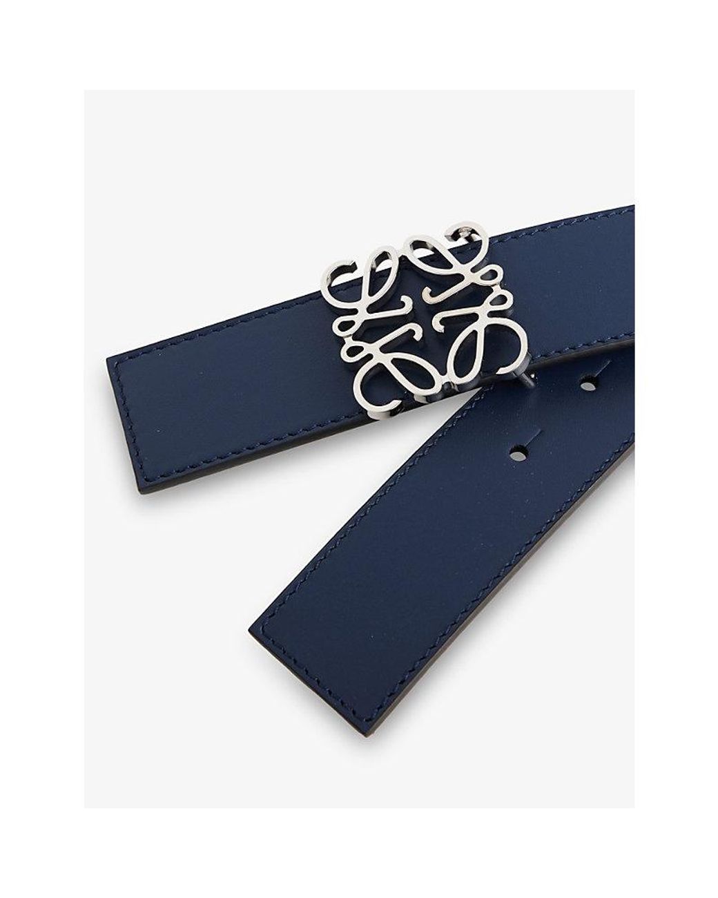 Loewe Blue Anagram Reversible Leather Belt for men