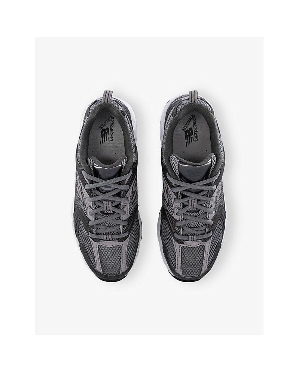 New Balance Gray Mr530 Leather And Mesh Trainers