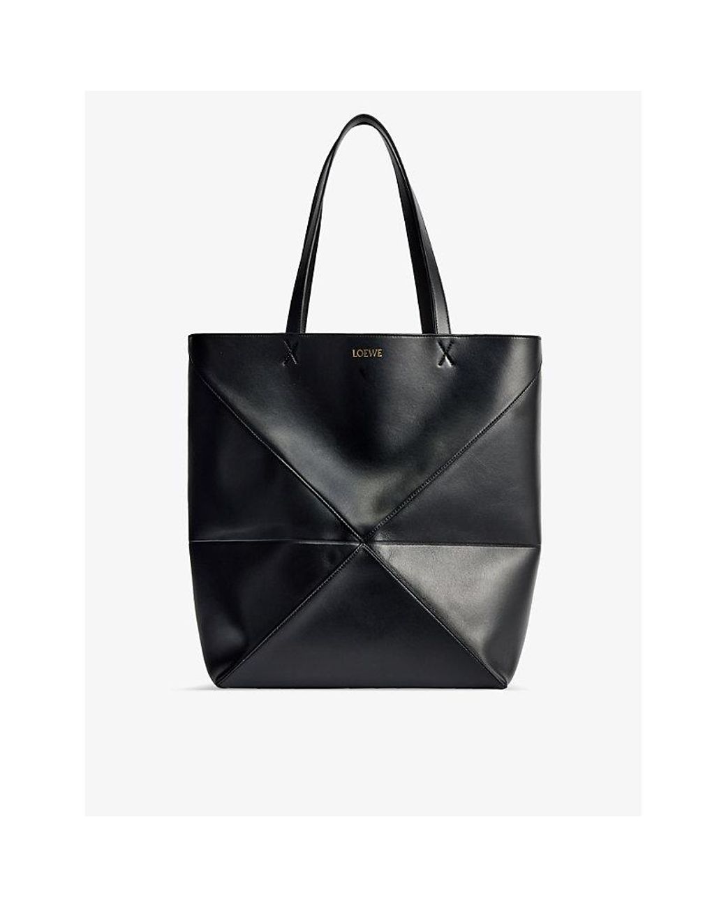 Loewe - Men - Puzzle Fold Extra-Large Panelled Leather Tote Bag Black