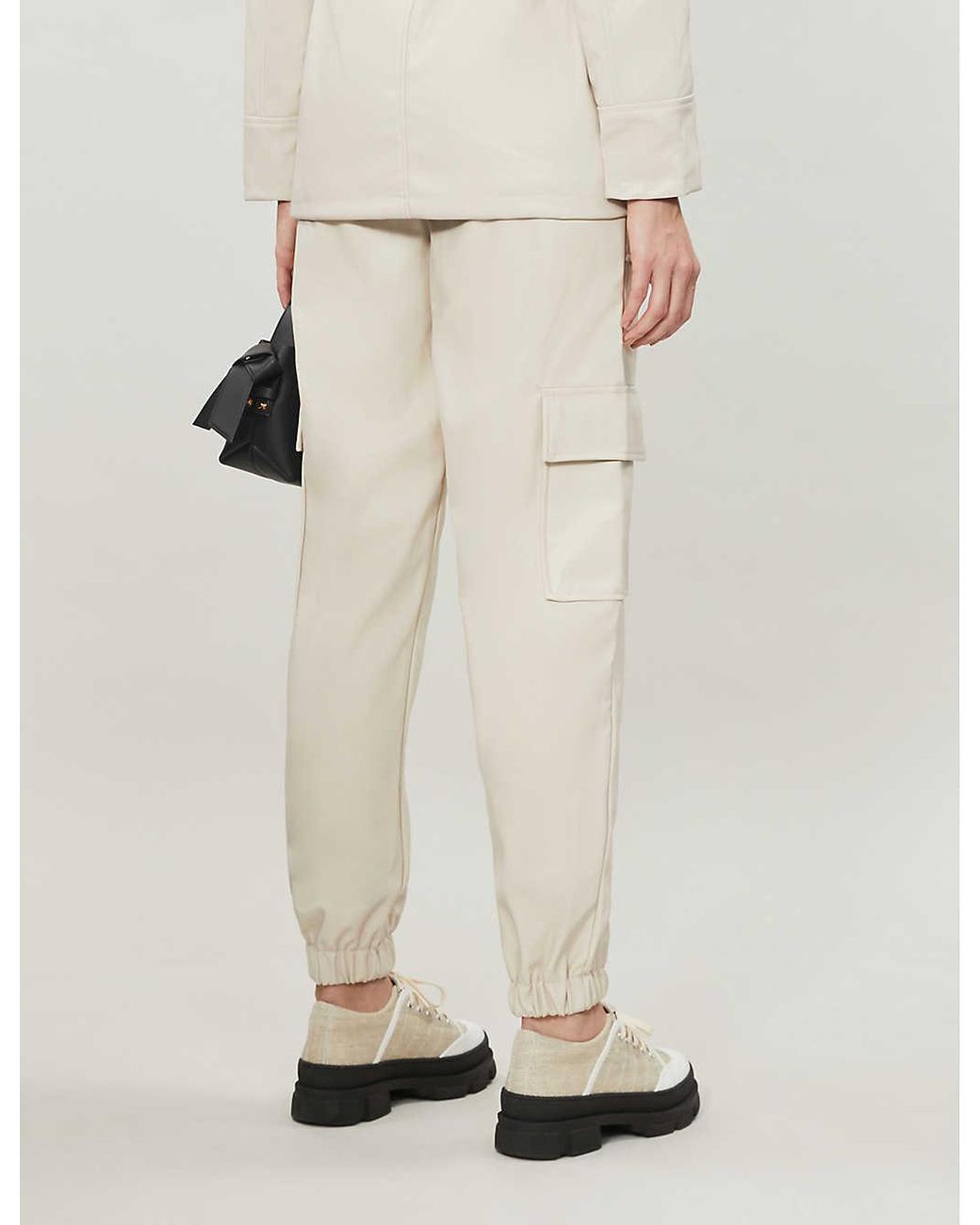 TOPSHOP Ecru Faux Leather Utility 