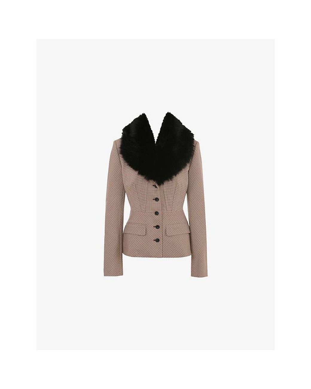 House Of Cb Multicolor Buckingham Hourglass Slim-Fit Stretch-Woven Jacket