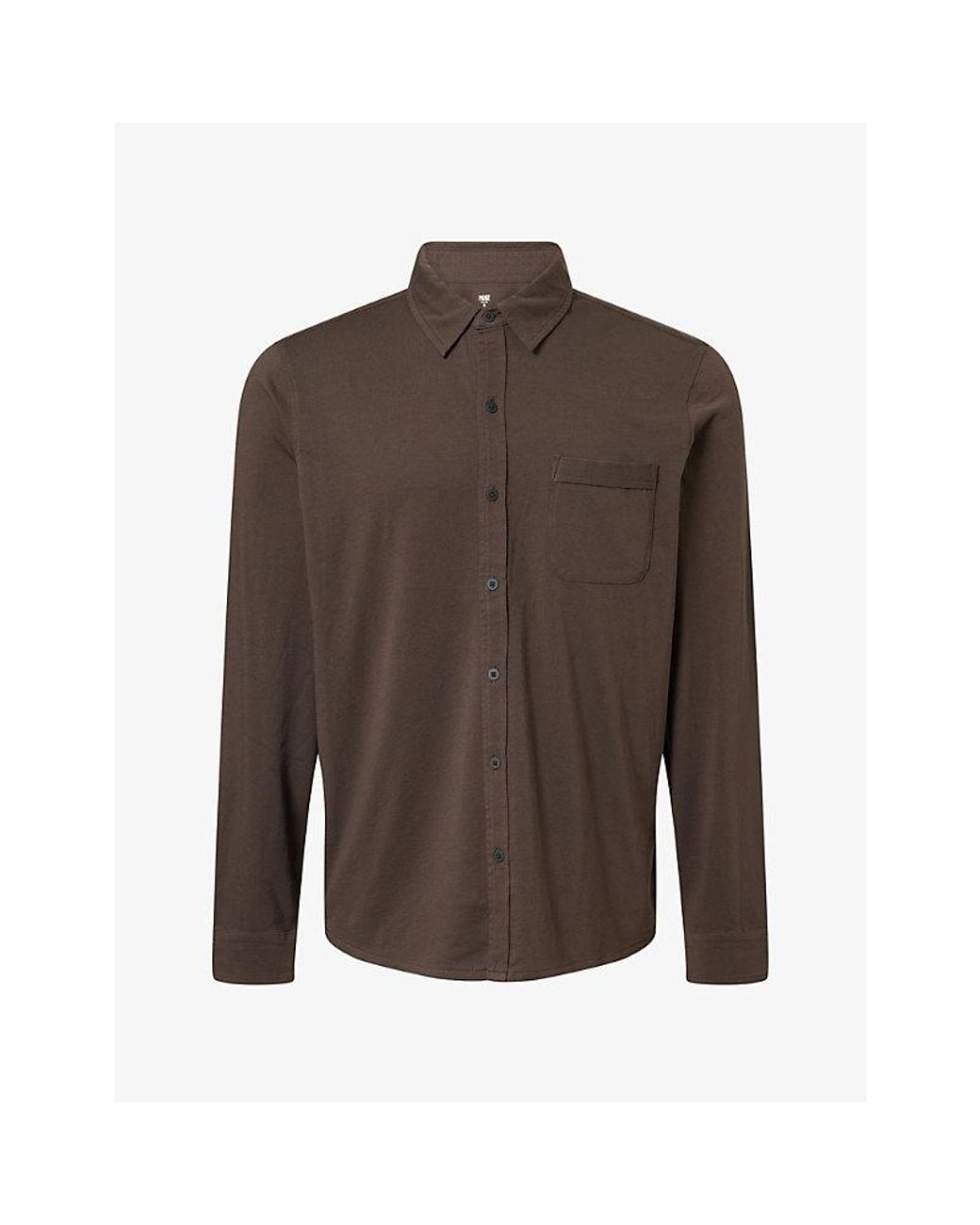 PAIGE Brown Cosgrove Patch-Pocket Cotton Shirt for men