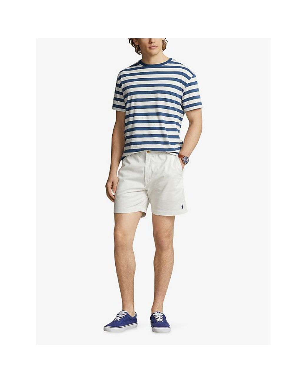 Polo Ralph Lauren White Polo Prepster Logo-Embroidered Stretch-Cotton Shorts for men