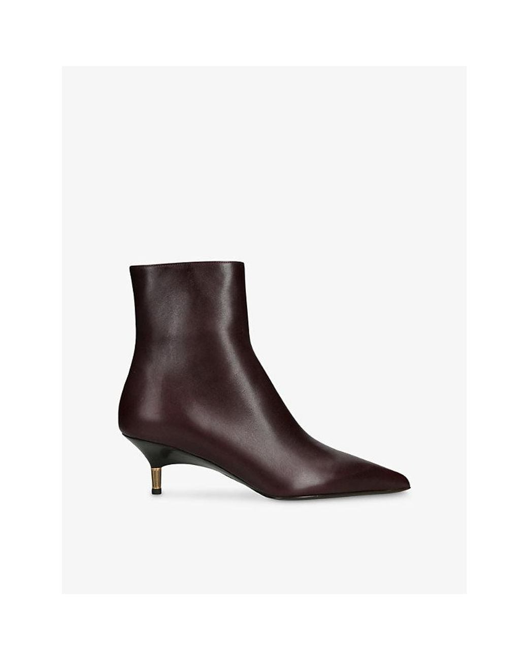 Khaite Brown Bella 55 Leather Heeled Ankle Boots